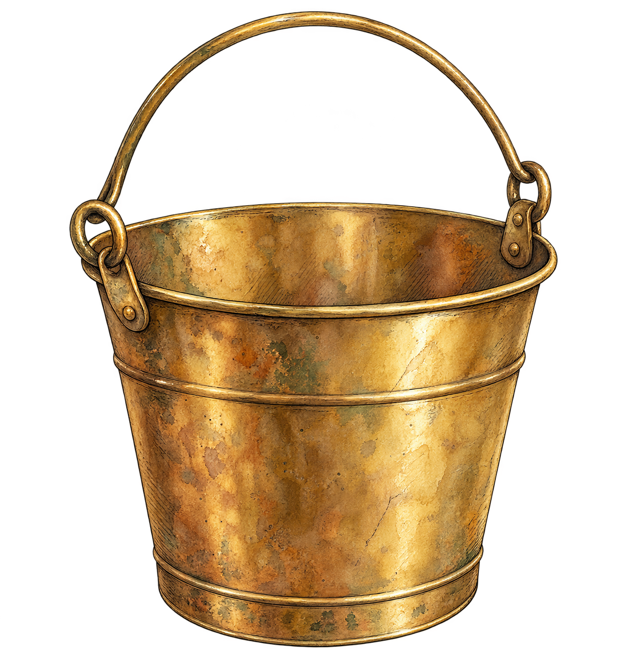 Gezeichneter goldener Eimer